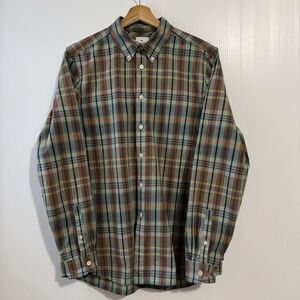 PS Paul Smith Green Plaid Canvas Button Down Shirt Mens Size M